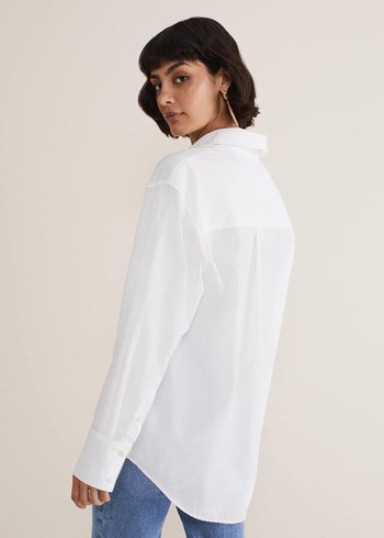 Phase Eight White Cotton Oversized Shirts White Canada | MTWJSU-925